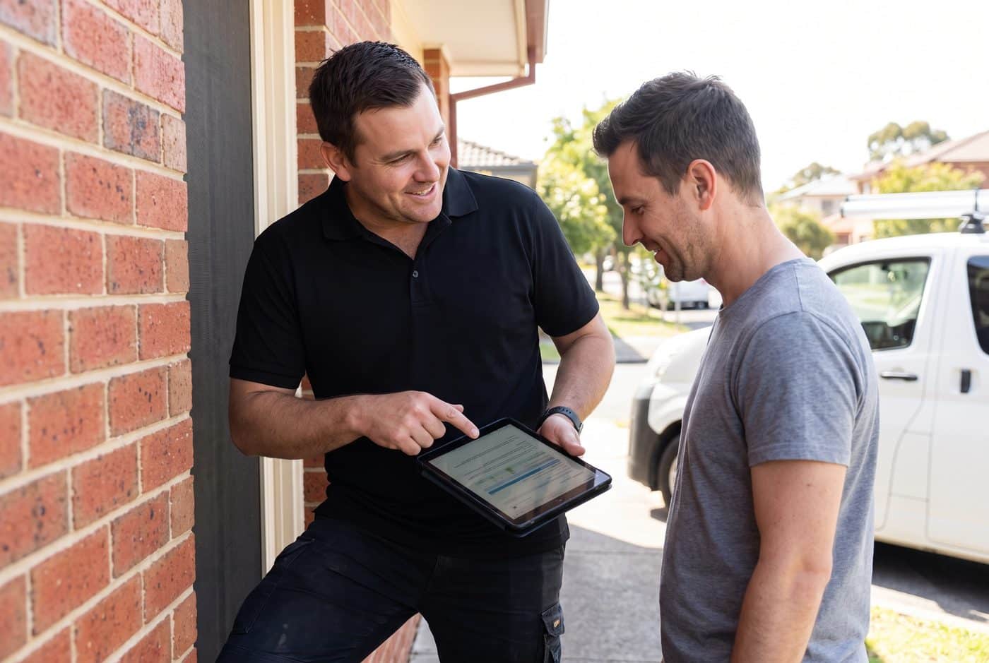 Melbourne Rodent Control technician walking a Melbourne homeowner through the inspection report